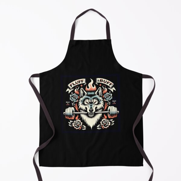 Item preview, Angry Wolf with Barbell | Fluff 'n Buff | Vintage | Fitness designed and sold by AngryBlackDog.