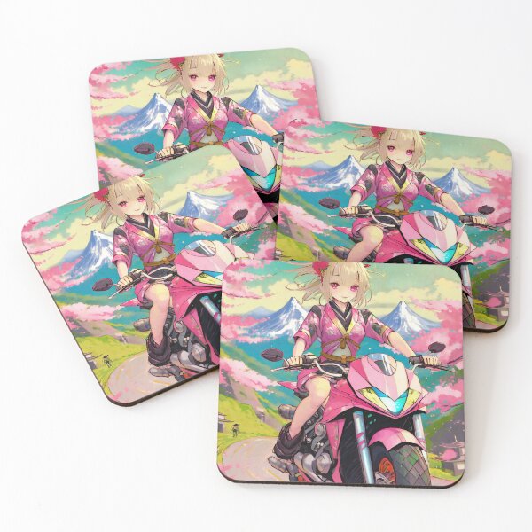 Item preview, Pink Geisha on a cute supersport motorcycle designed and sold by BADESIGNZZ.