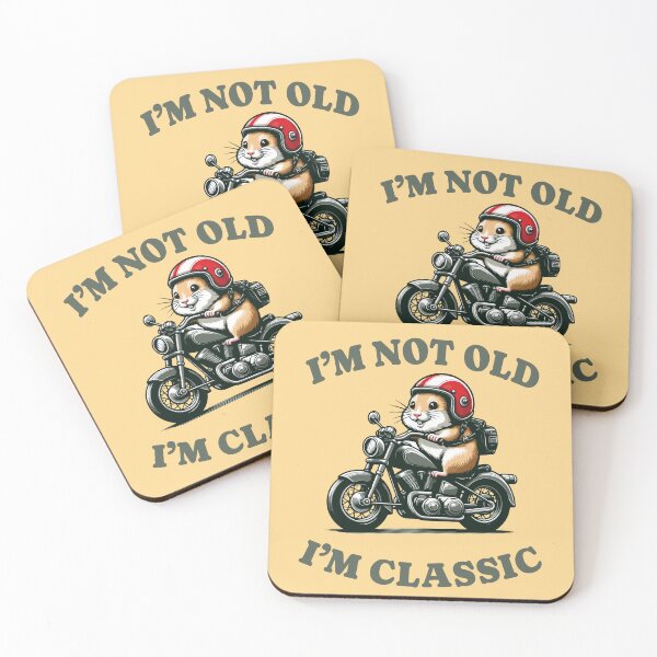 Item preview, I'm Not Old I'm Classic Cute Hamster Riding Motorcycle designed and sold by wtfbba.