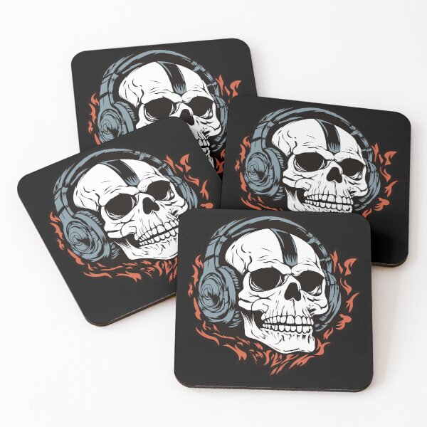 Item preview, Skull, listening music, headphones designed and sold by Slavic1991.
