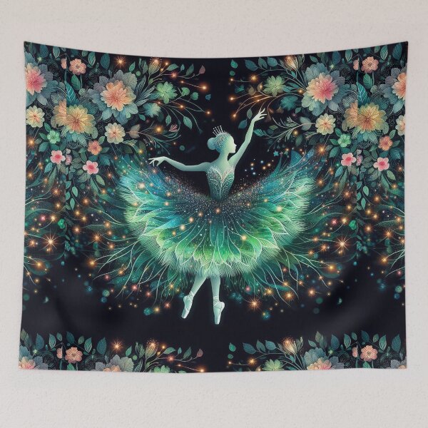 Item preview, Enchanted in Bloom: Sparkling Ballerina amidst Shimmering Florals, ballet designed and sold by Witsprings.