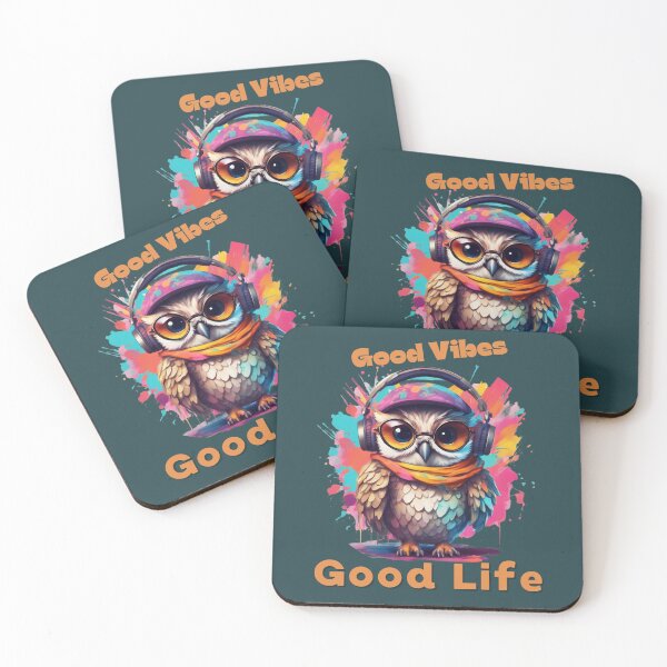 Item preview, Cool owl with headphones colorful design designed and sold by KarakitAI.