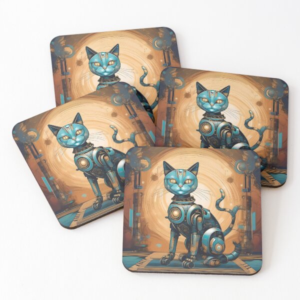 Item preview, Bot cat, in metaphysical art style designed and sold by WildLadyWood.