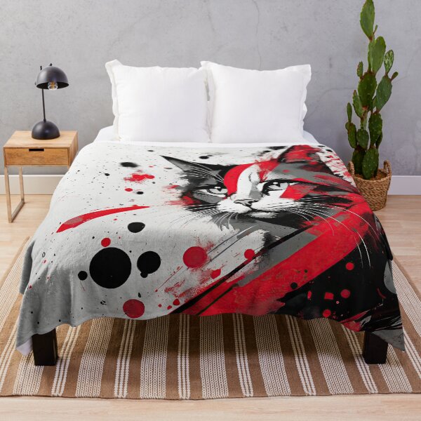 Item preview, Crimson Gaze - Avant-Garde Feline Splatter Art designed and sold by bsilvia.