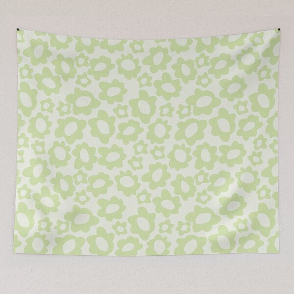 Item preview, MODERN BOHO MATISSE FLOWERS PASTEL GREEN ON CREAM designed and sold by blomastudios.
