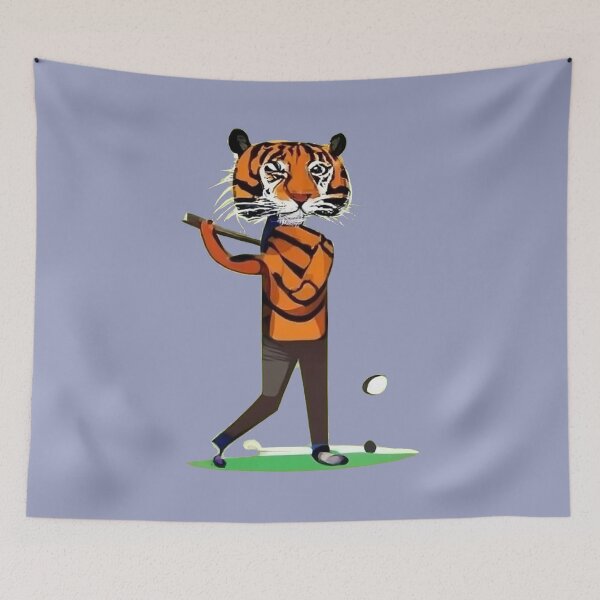 Item preview, Funny Tiger Cat Playing Golf Design designed and sold by Nature's Fancy.
