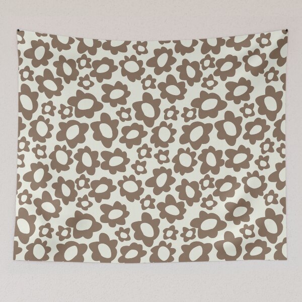 Item preview, MODERN BOHO MATISSE FLOWERS BROWN ON CREAM designed and sold by blomastudios.
