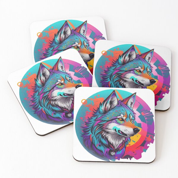 Item preview, colorful wolf designed and sold by LauraGCastro.