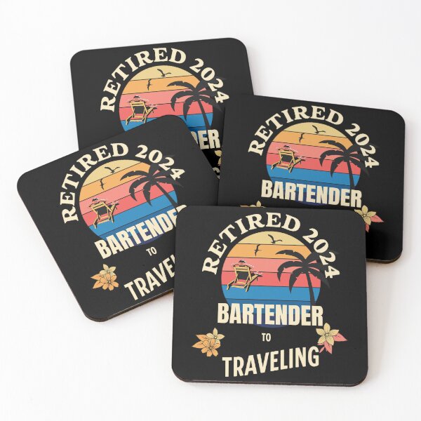 Item preview, Retired Bartender 2024. Tropical Sunset Retirement Vibes Design designed and sold by johnharry3.
