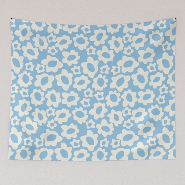 Item preview, MODERN BOHO MATISSE FLOWERS CREAM PASTEL BLUE designed and sold by blomastudios.