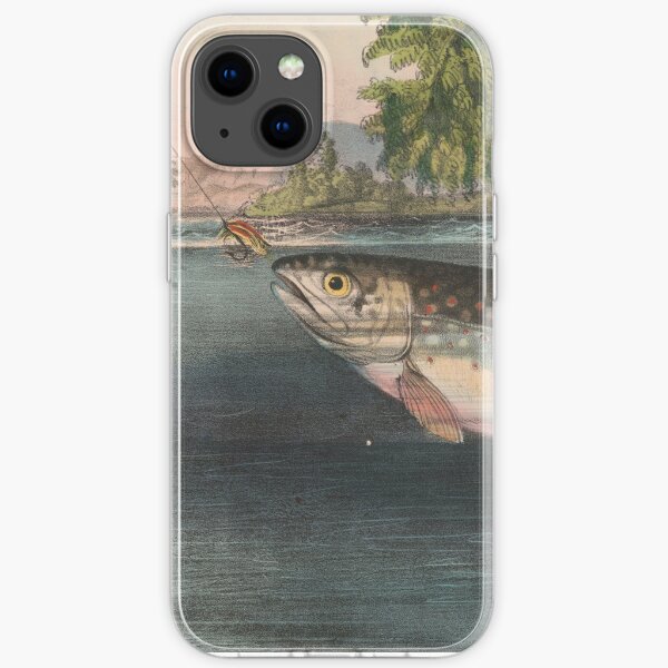 Vintage River Fishing Illustration (1874) iPhone Soft Case