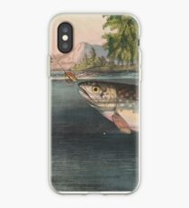 Vintage River Fishing Illustration (1874) iPhone Case