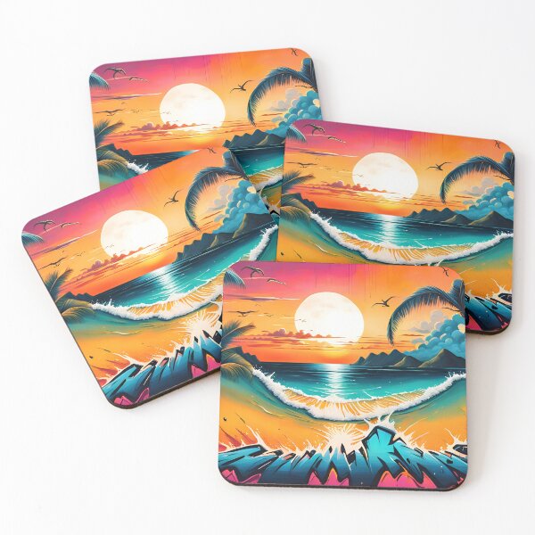 Item preview, Colorful Graffiti Tropical Sunset designed and sold by DisneyKrayzie.
