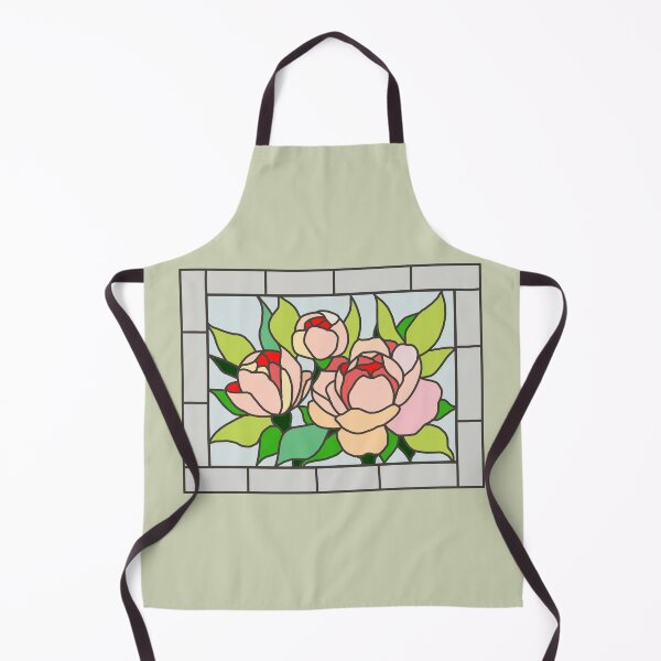 Item preview, Peony stained glass window designed and sold by AbigailHerman.