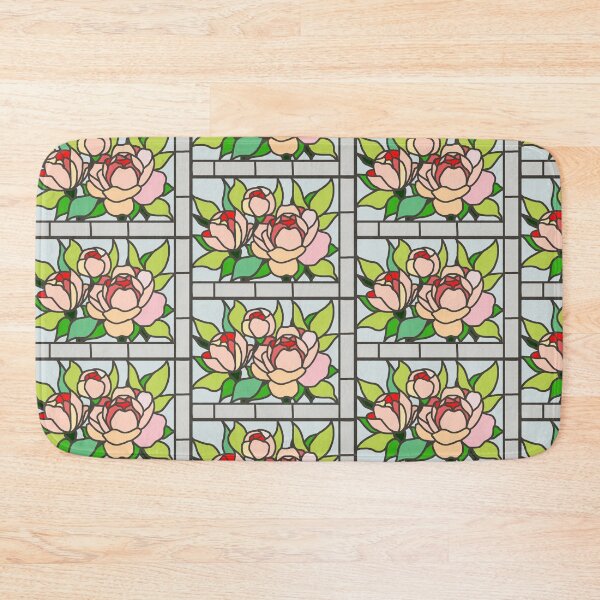 Item preview, Peony stained glass window  designed and sold by AbigailHerman.