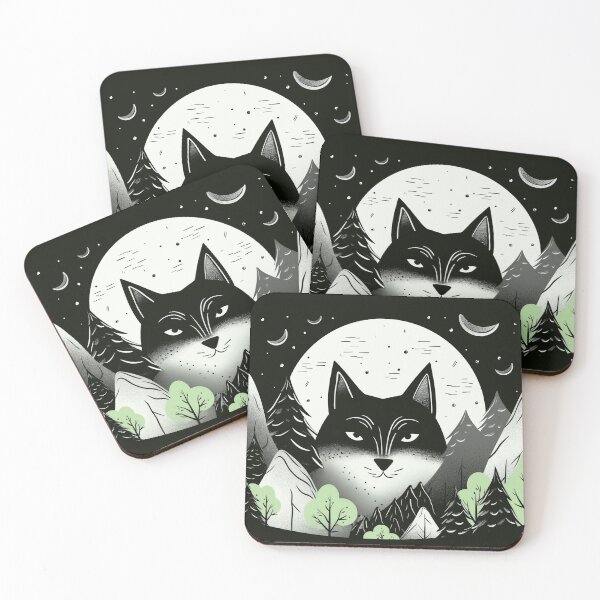 Item preview, Wolf in the mountain landscape under the full moon designed and sold by randrdesign.