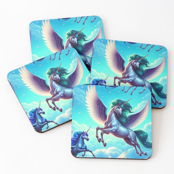 Item preview, Majestic Winged Unicorns in Flight designed and sold by mymagicstoreus.
