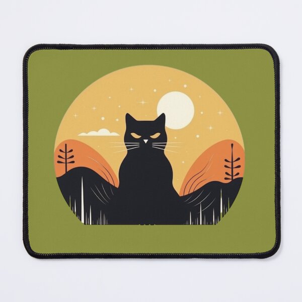 Item preview, black cat with a moon night designed and sold by matchymatchy.