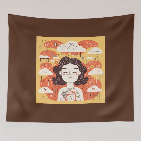 Item preview, Abstract Lady Swinging In The Clouds designed and sold by CoolMantras.