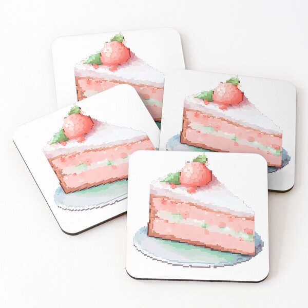 Item preview, Strawberry White Chocolate cake slice- Pixel art designed and sold by octoboobs.