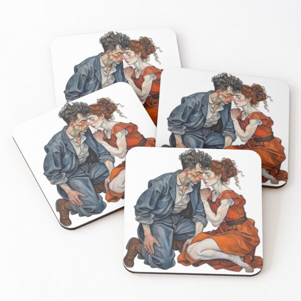 Item preview, "Harmony in Lines: A Schiele-Inspired Duet" designed and sold by sanam1362.