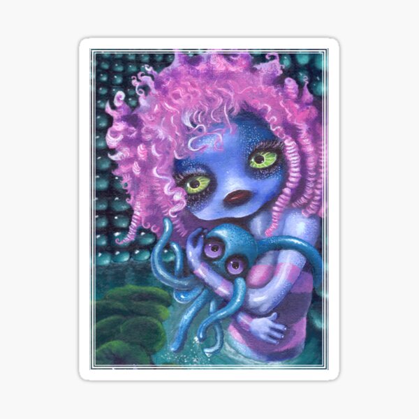 Popsurreale Illustration - Malerei: Mermaid Sticker