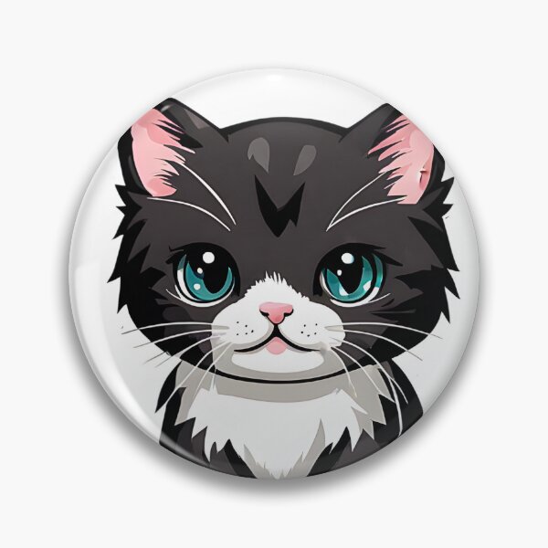 Artikelvorschau, Schwarz-weiße Kätzchenkatze mit grünlich-blauen Augen entworfen und verkauft von TuckerLogan.