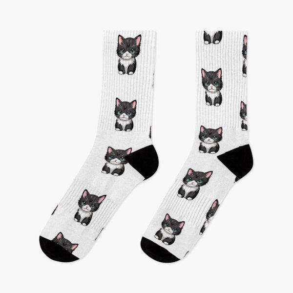 Item preview, Black and White Kitty Cat with Greenish Blue Eyes designed and sold by TuckerLogan.