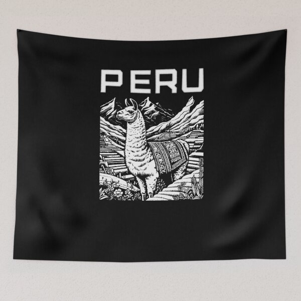 Item preview, Peruvian Llama Andean Pride Monochrome Peru Art designed and sold by SambaStyles.