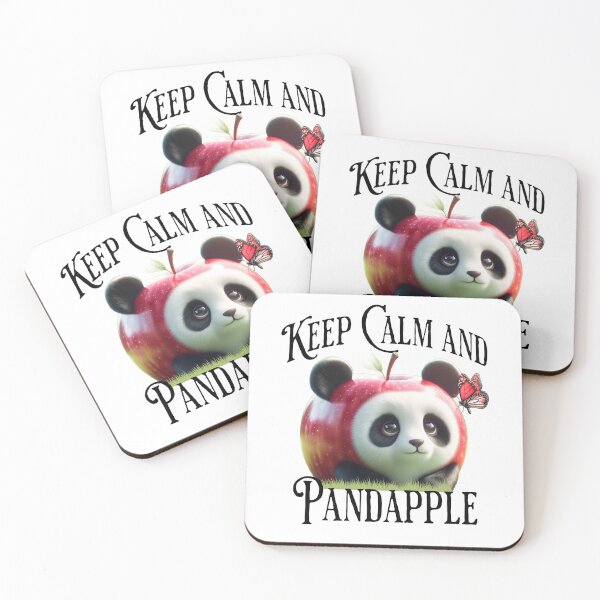 Item preview, Keep Calm and Pandapple, cute panda and apple mashup design designed and sold by LuxindaSwirl.