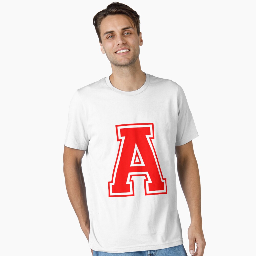 Varsity Red White Letter A Monogram Greeting Card