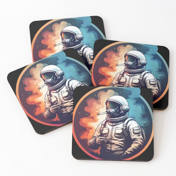 Item preview, Retro Cosmic Clouds: 90s Smoking Astronaut designed and sold by WAUZ.