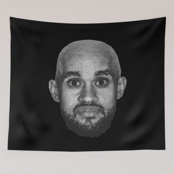 Item preview, Bald Derrick White Funny Vintage Face designed and sold by RatTrapTees.
