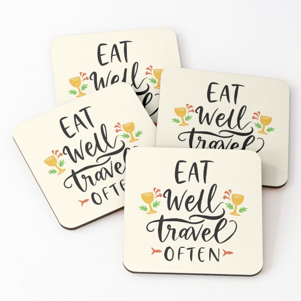 Item preview, Eat Well Travel Often Black designed and sold by PMCreative.