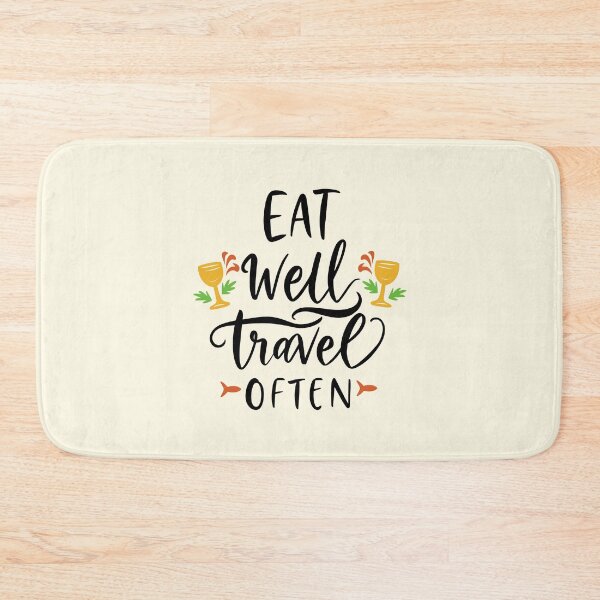 Item preview, Eat Well Travel Often Black designed and sold by PMCreative.