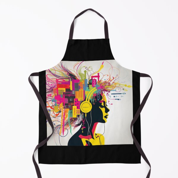 Item preview, Abstract Girl In Headphones Geometric Style designed and sold by CoolMantras.