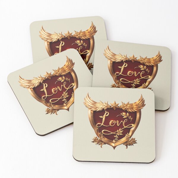 Item preview, Realistic Golden Ornamental Emblem with Word Love designed and sold by bagstudio.