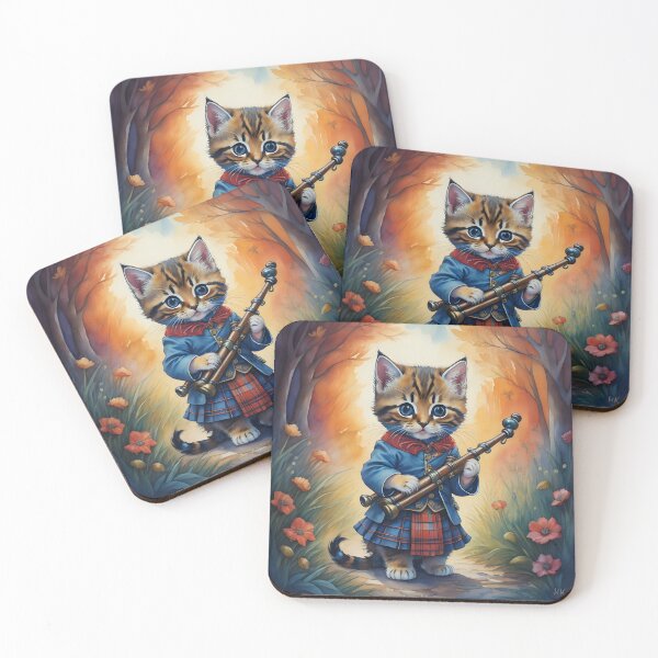Item preview, Autumnal Kitten in Scottish Outfit designed and sold by greygoul.
