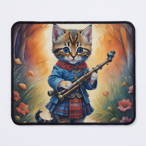 Item preview, Autumnal Kitten in Scottish Outfit designed and sold by greygoul.
