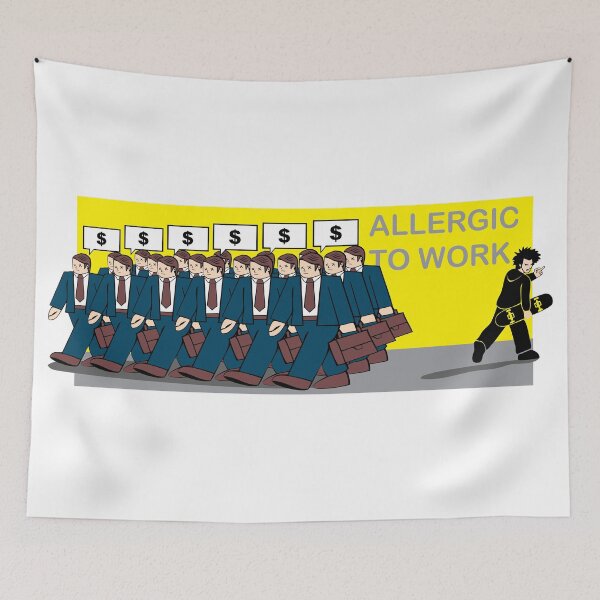 Item preview, Allergic to work - skateboarding designed and sold by Paintbase.