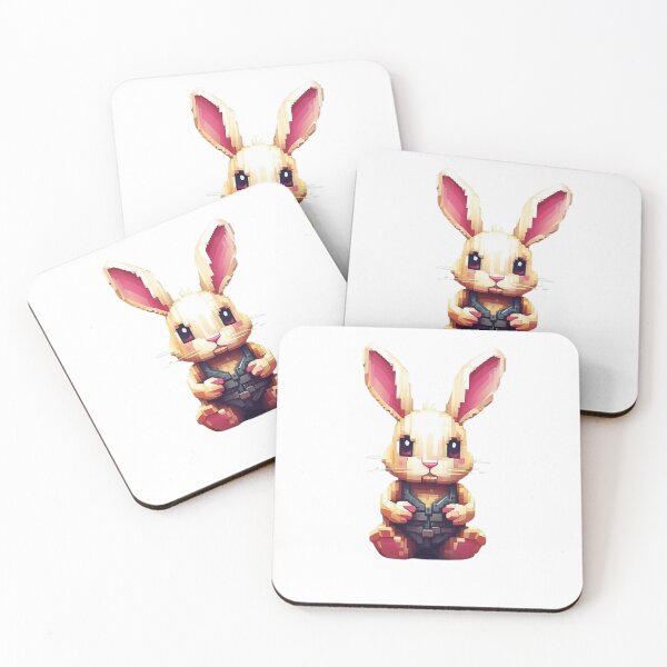 Item preview, pixel rabbit in a vest designed and sold by HarriPaloma.