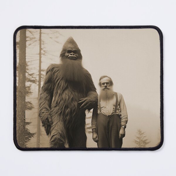 Artikelvorschau, Bigfoot Sasquatch und Logger posieren für ein Foto entworfen und verkauft von scooterbaby.