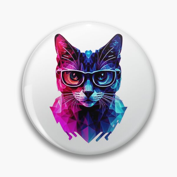 Item preview, Geek cat colorful painting designed and sold by GeekWardrobe.