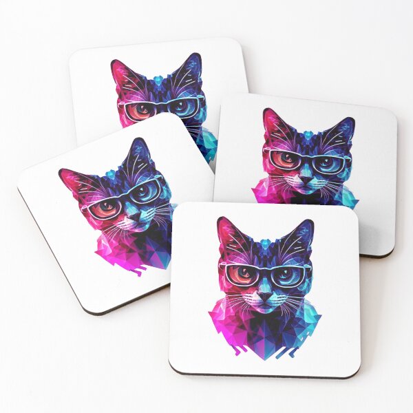 Item preview, Geek cat colorful painting designed and sold by GeekWardrobe.