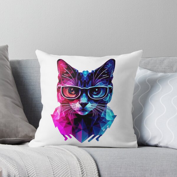 Item preview, Geek cat colorful painting designed and sold by GeekWardrobe.
