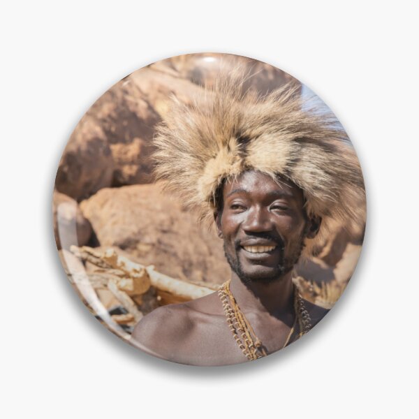 Item preview, Namibia. Damara Living Museum. Portrait of a Smiling Man in the Fur Hat. designed and sold by vadim19.