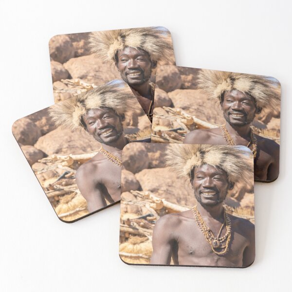 Item preview, Namibia. Damara Living Museum. Portrait of a Smiling Man in the Fur Hat. designed and sold by vadim19.