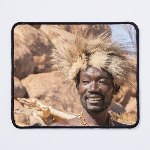 Item preview, Namibia. Damara Living Museum. Portrait of a Smiling Man in the Fur Hat. designed and sold by vadim19.