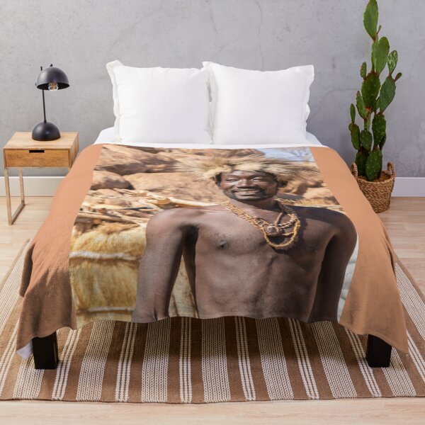 Item preview, Namibia. Damara Living Museum. Portrait of a Smiling Man in the Fur Hat. designed and sold by vadim19.