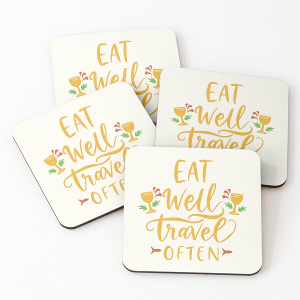 Item preview, Eat Well Travel Often gold designed and sold by PMCreative.